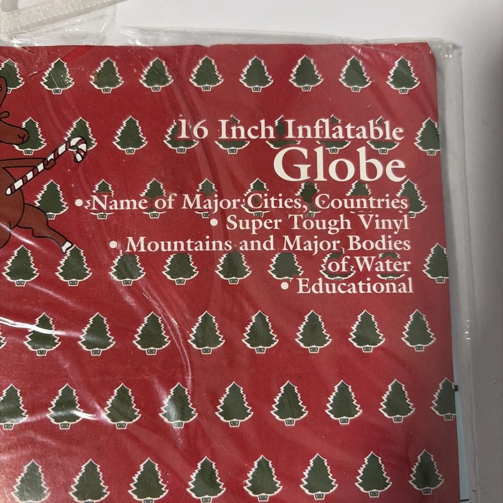 Vintage 16 Inch Inflatable Vinyl Ball Globe Educational World Map No. 9260